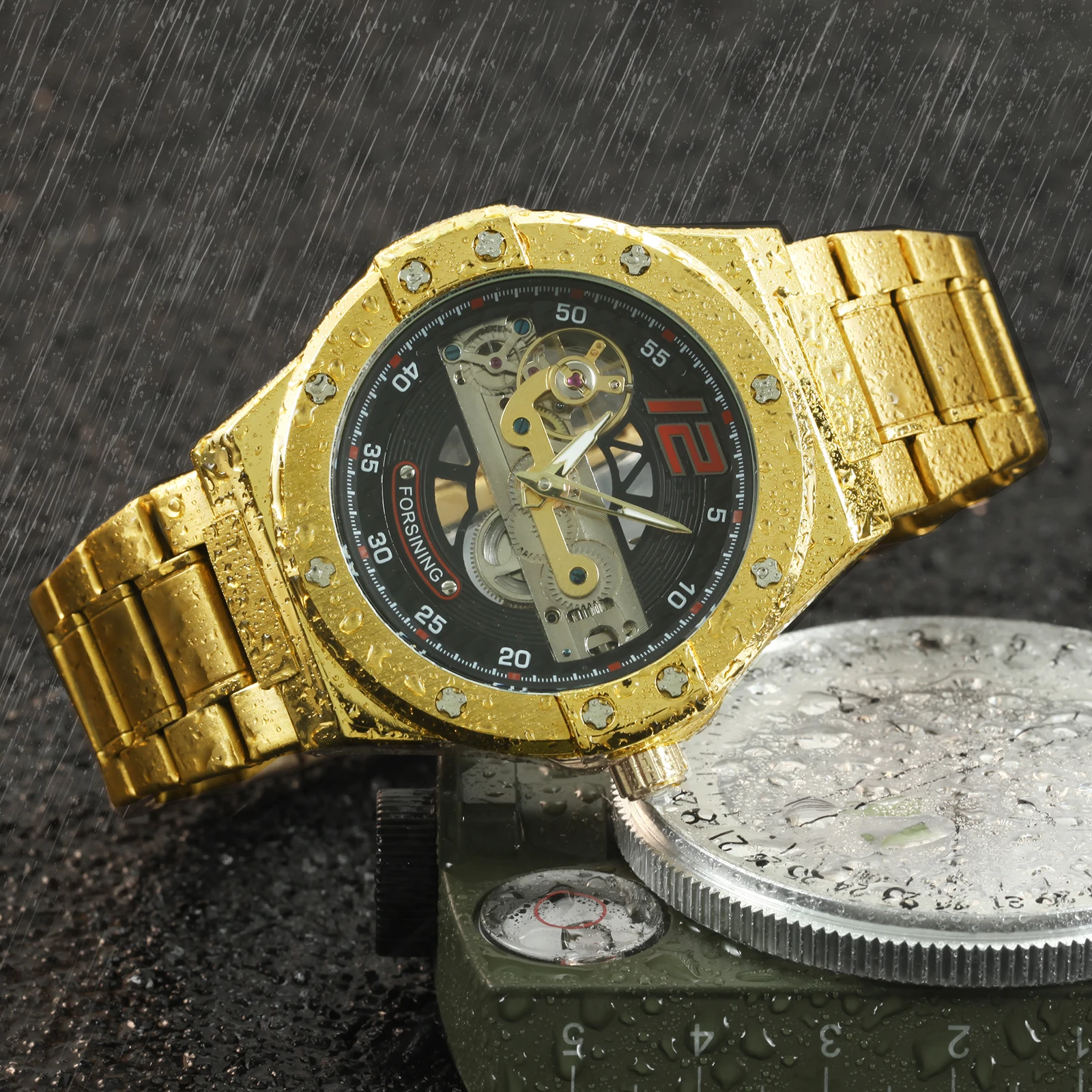 2019 FORSINING автоматические механические часы мужские Роскошные Золотой мост скелет