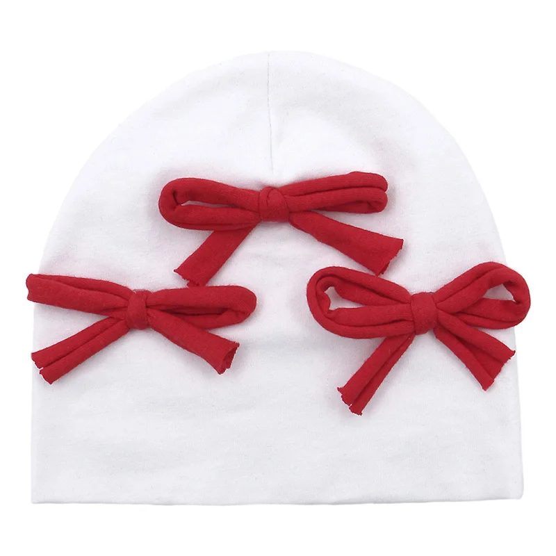 GZhilovingL New Cute Baby Cotton Bow Hat Beanies For Infant Girls Boys Kids Winter Soft Solid Newborn Baby Hair Accessories