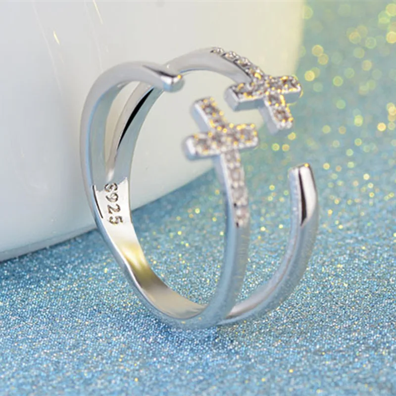 TJP Trendy 925 Silver Rings For Women Wedding Party Jewelry Fashion Girl Rose Gold Finger Accessories Hot Lady Bride Bijou | Украшения и