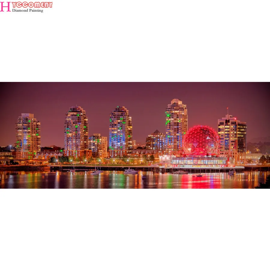 

5d diamond painting Vancouver city night view full drill square diamond embroidery Cross stitch rhinestones Wedding decoration