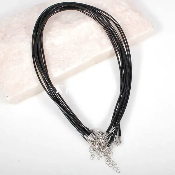 100 шт./лот 18 дюймов Европейская застежка Лобстер черная Вощеная Веревка Подвеска