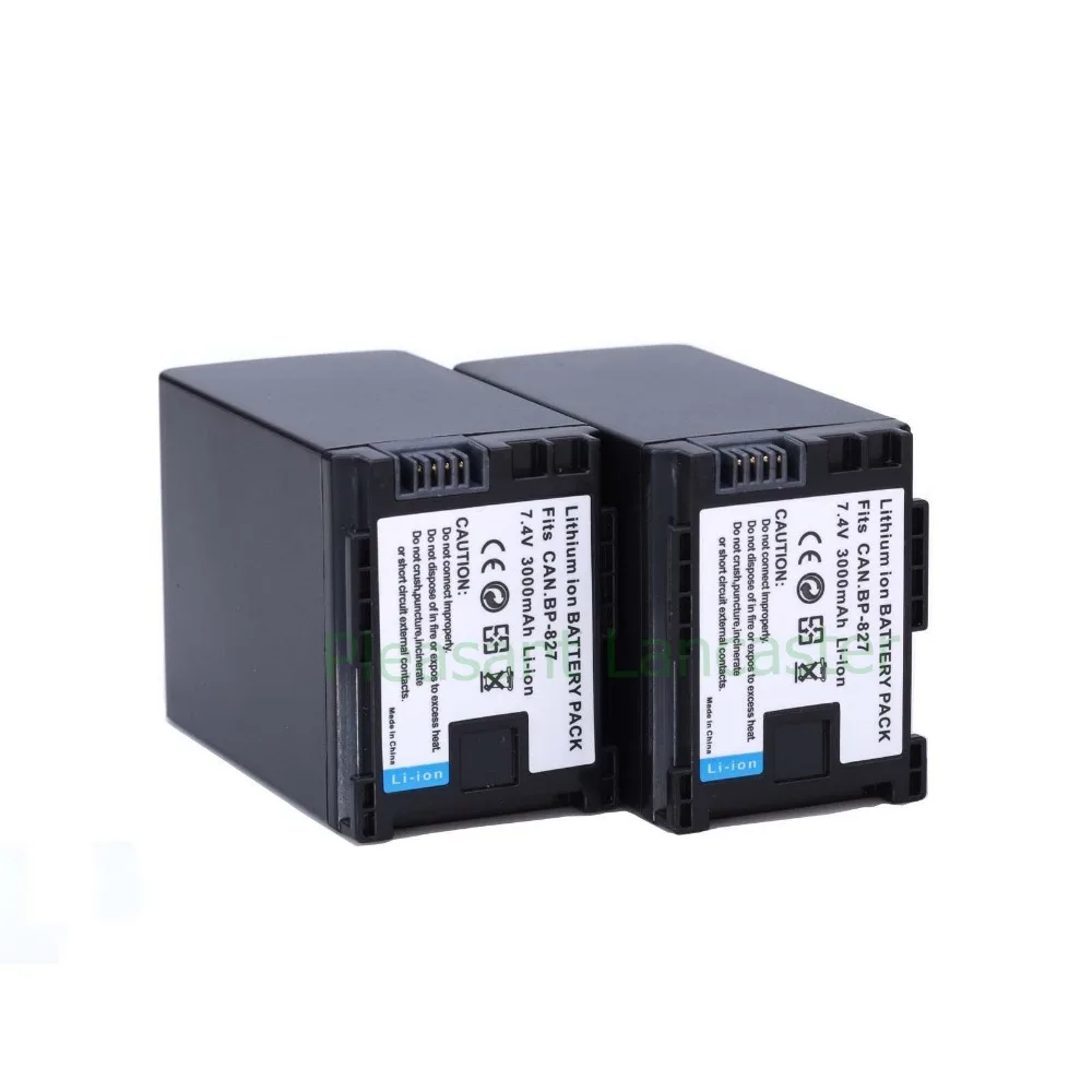 7 4 V 3000 мА/ч 2 шт. BP 827 BP827 батареи для CANON HF20 HF21 HF S11 S10 HF11 аксессуары canon + оптовая