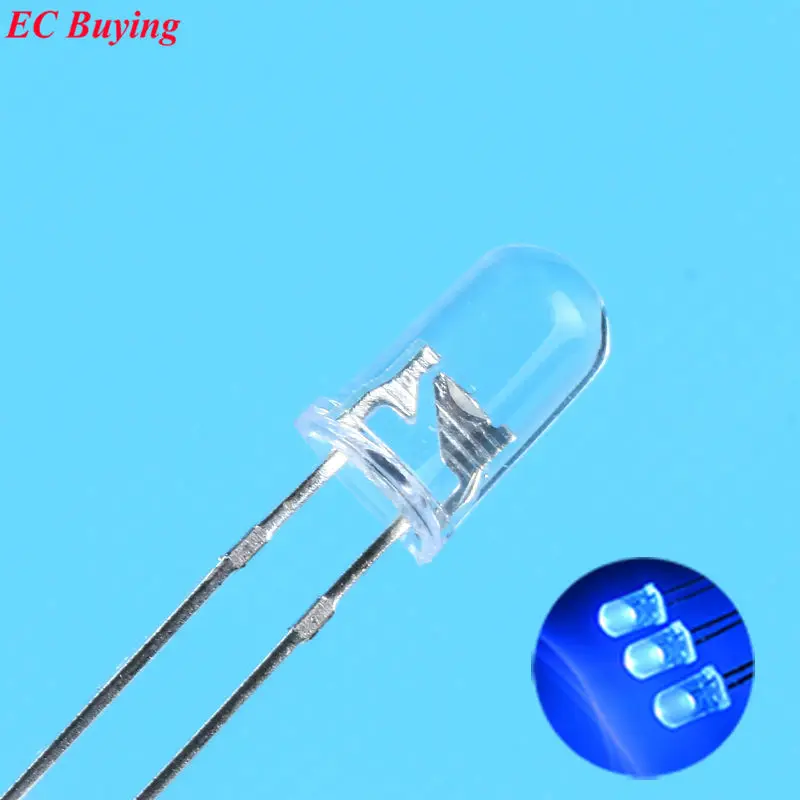 5 мм фиолетовый светодиод Круглый светоизлучающий диод прозрачная ультра яркая