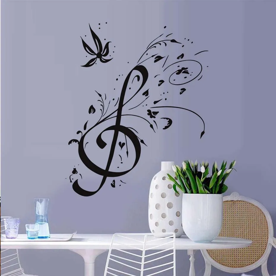 Украшение для стен DIY домашний декор музыкальная наклейка с нотами виниловая ТВ