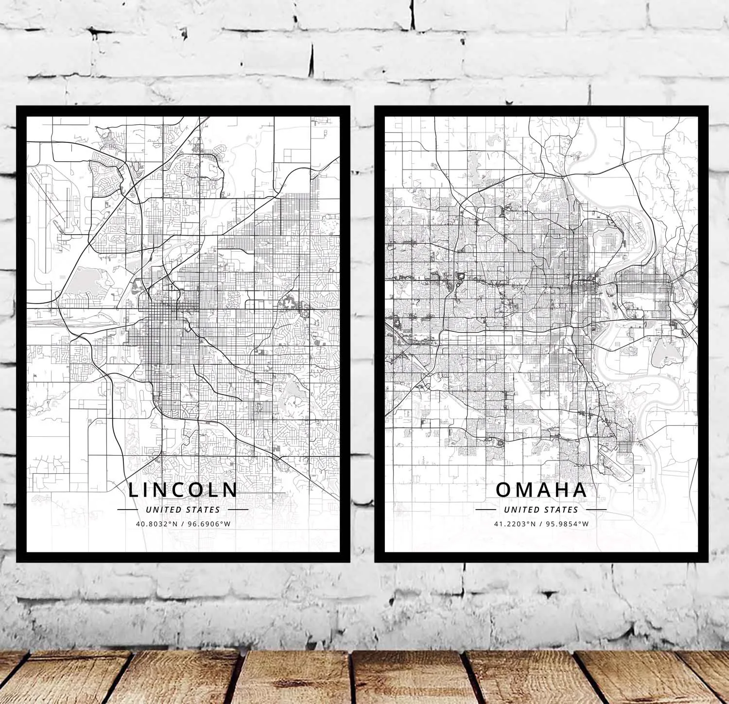 

Lincoln Omaha NE небразика США Плакат карты США