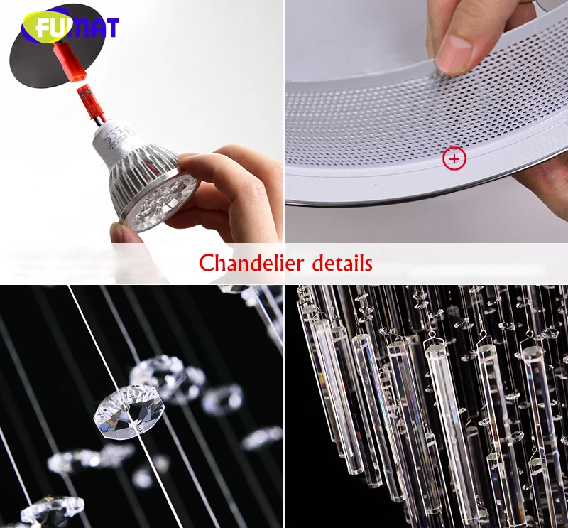 安い Fumat現代スパイラルk9クリスタルシャンデリア階段用光沢クリスタルクローム終え照明器具ledクリスタルシャンデリア