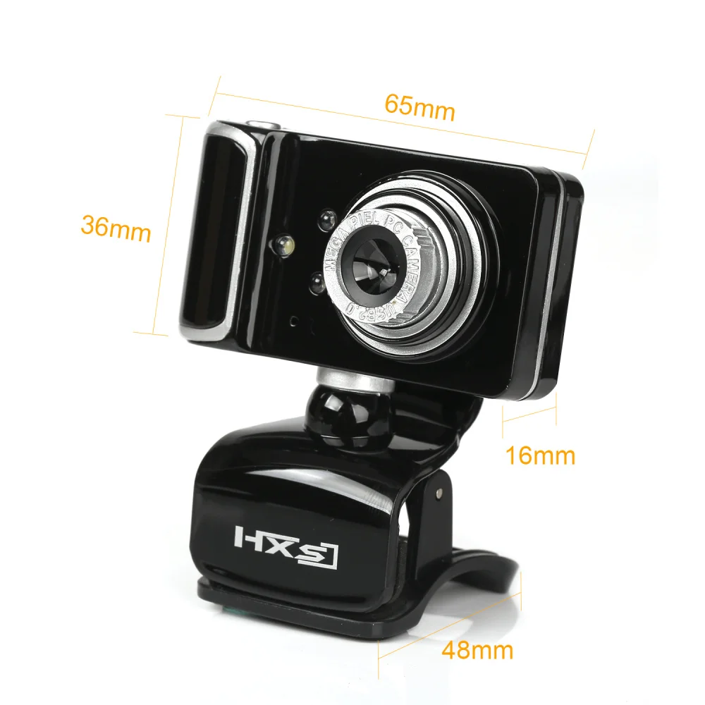HXSJ 480P Компьютерная камера с регулировкой поворота HD сетевая камера с зажимом типа 3 светодиодный веб-камера с микрофоном для Android tv PC