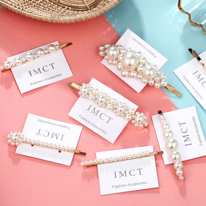 1 компл. Элегантные жемчужные заколки для волос металлическая фотосессия