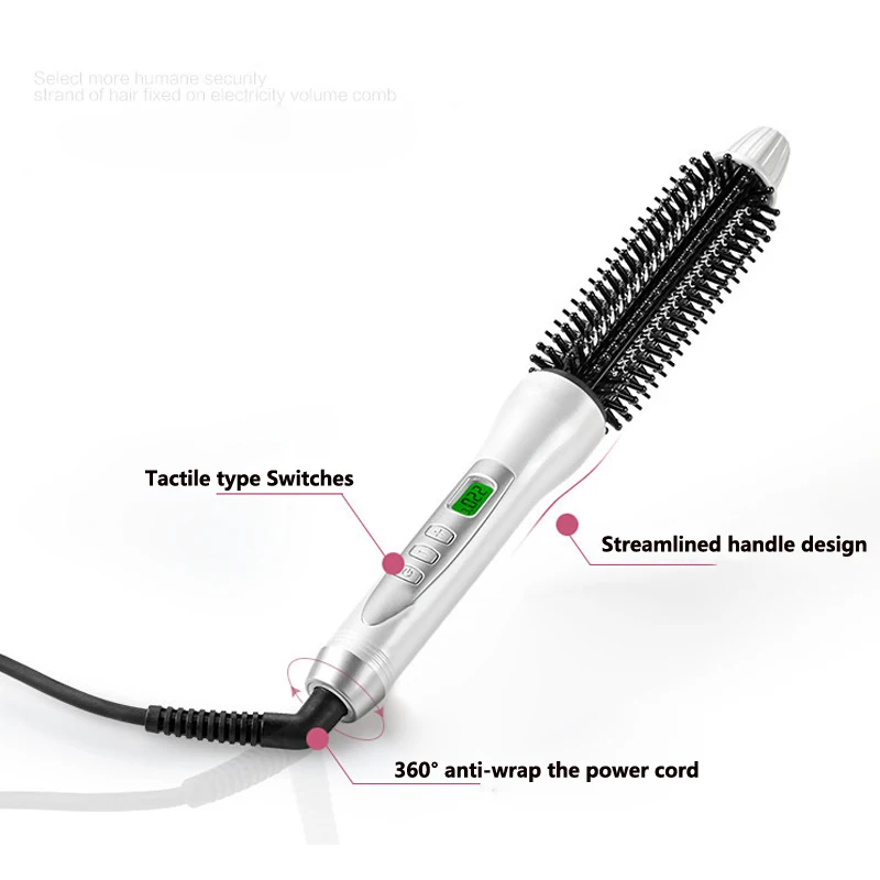 NewView керамика анион волос щетка для завивки кисточки ЖК дисплей керлинг/Straighting