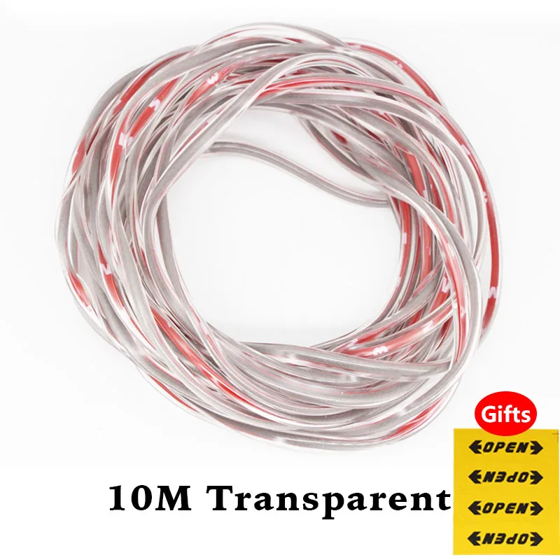 10M Transparent BROSHOO для Proton Gen-2 Savvy Satria Авто автомобильная дверь боковой край протектор царапины Краш резиновые клейкие полоски Стайлинг автомобиля - Цвет: 10M Transparent