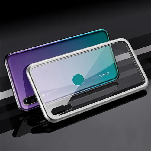 silver-clear 360 магнитный адсорбционный чехол для телефона huawei mate 20 pro 20X p20 lite max p 20 honor 10 8x8 X стеклянный роскошный Магнитный чехол s Coque - Цвет: silver-clear