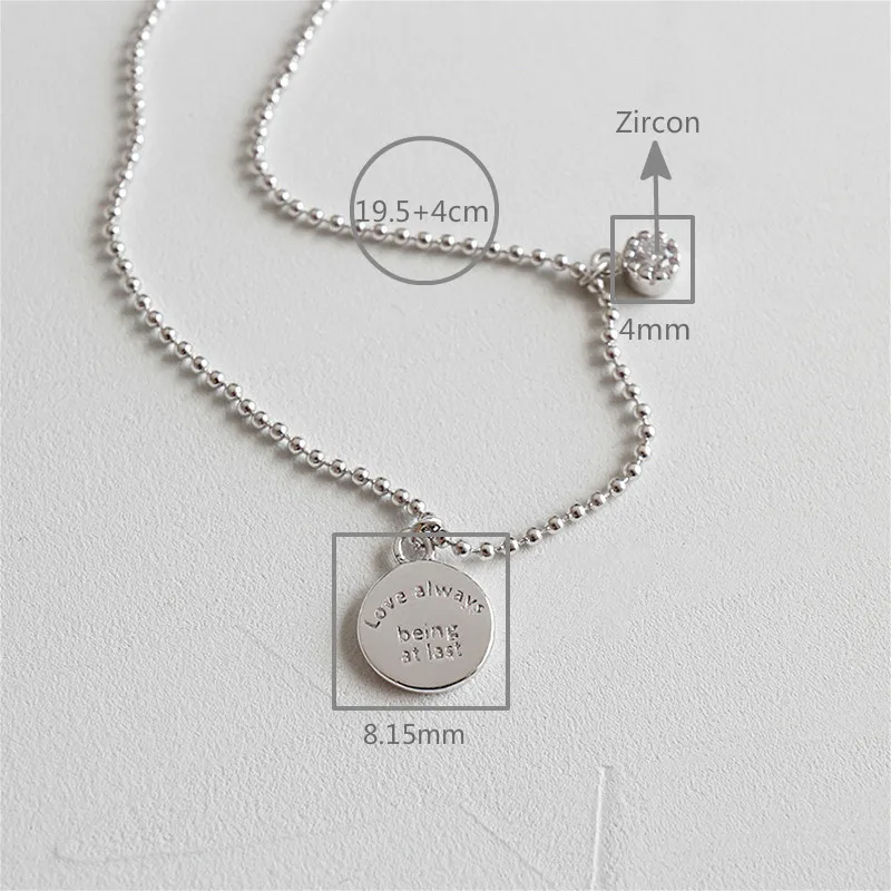 

Flyleaf 925 Sterling Silver Letter Round Tag Cubic Zirconia Anklets For Women Simple Girl Ankle Leg Fine Jewelry Enkelbandje