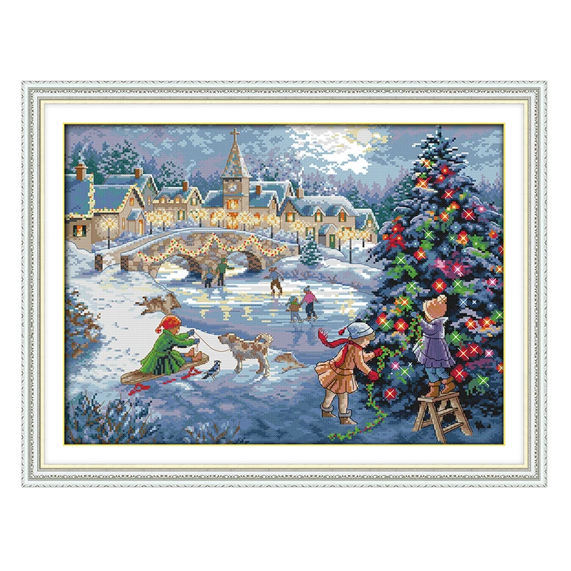 Радость воскресенье количество crossstitch комплект празднования Рождества DMC14CT11CTcottonfabric детская комната гостиная отель живопись
