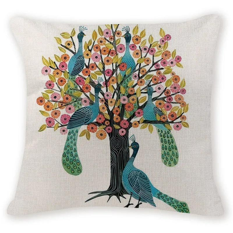 2018 интересные вещи наволочка для подушки марокканский цветок птица Cojines свадьба