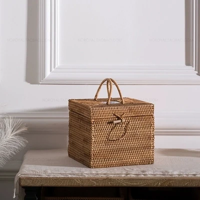 Импортный вьетнамский контейнер ручной работы из ротанга с листьями чая семь