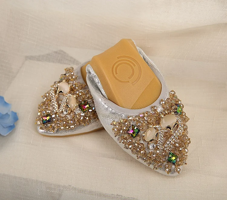 Женские свадебные туфли с кристаллами Цвет золотой серебряный танцевальные