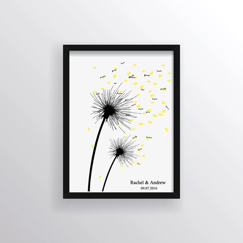 Пользовательские холст печать свадебное растение Свадьба Гостевая книга