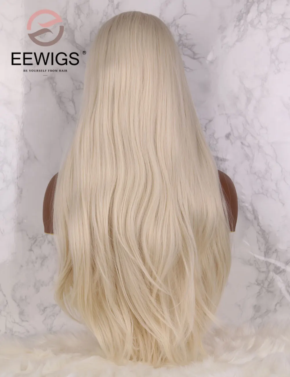 EEWIGS светильник розовый до белый цвет Омбре высокая температура Полный парик волос длинные натуральные прямые синтетические кружева передний парик для женщин