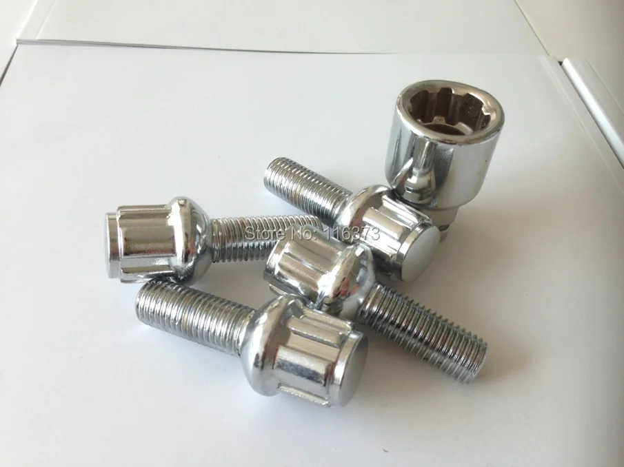 4 шт. противоугонные M14X1.5 гайки для замка колеса автомобиля с адаптером Длина