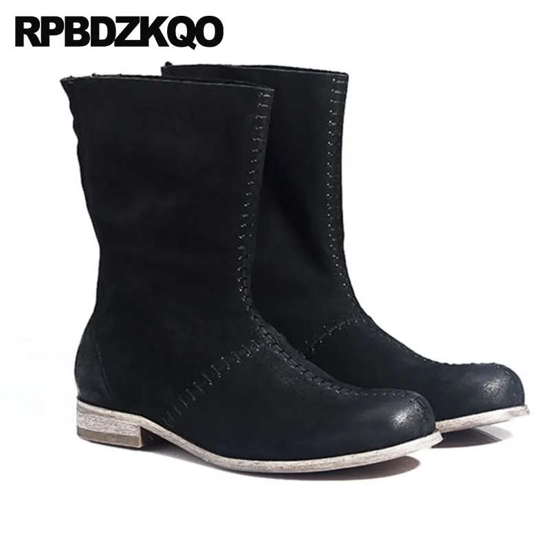 Мужские Прочные кожаные ботинки коричневые дизайнерские роскошные из