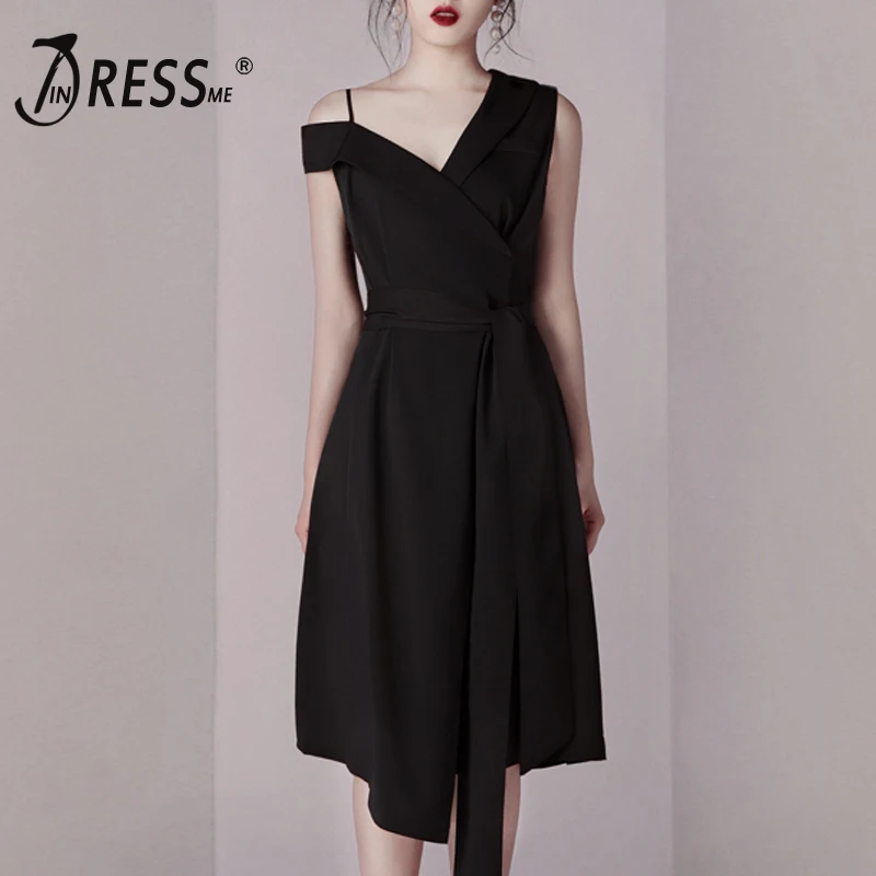 INDRESSME 2019 Новое модное женское платье с открытыми плечами вечернее ТРАПЕЦИЕВИДНОЕ