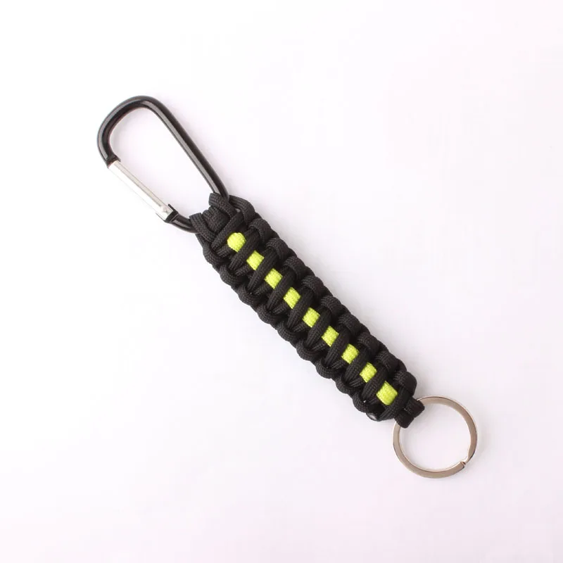 CAMPINGSKY 550 ParaCord Lanyard Chain брелок ручной работы для брелок-фонарик черный, альпинистское снаряжение для выживания, paracord 550 - Цвет: black with yellow