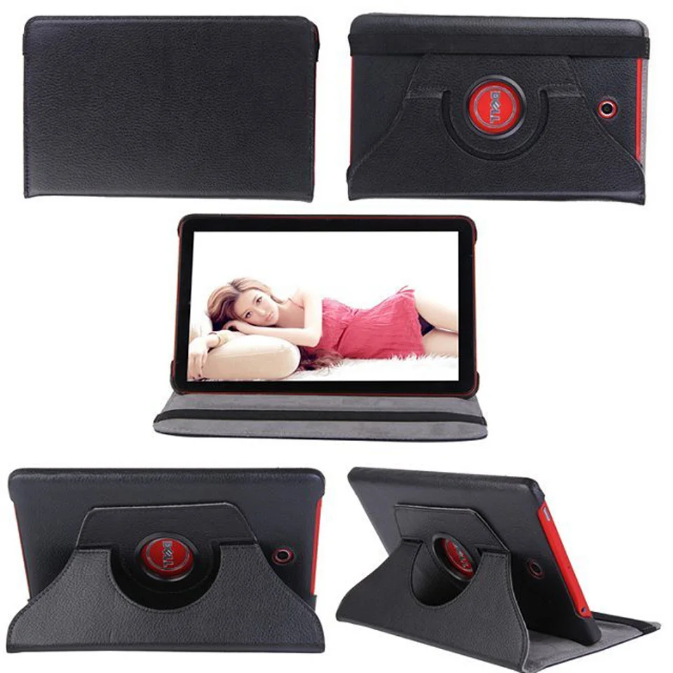 Вращающийся 360 градусов Роскошные Folio Stand кожаный чехол защитный для Dell Venue 8 V8 BK16RB