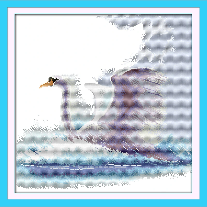 

Everlasting Love The Flight Swan Chinese Cross Stitch Kits Ecological Cotton Stamped Printed DIY New Year Decorations For Home