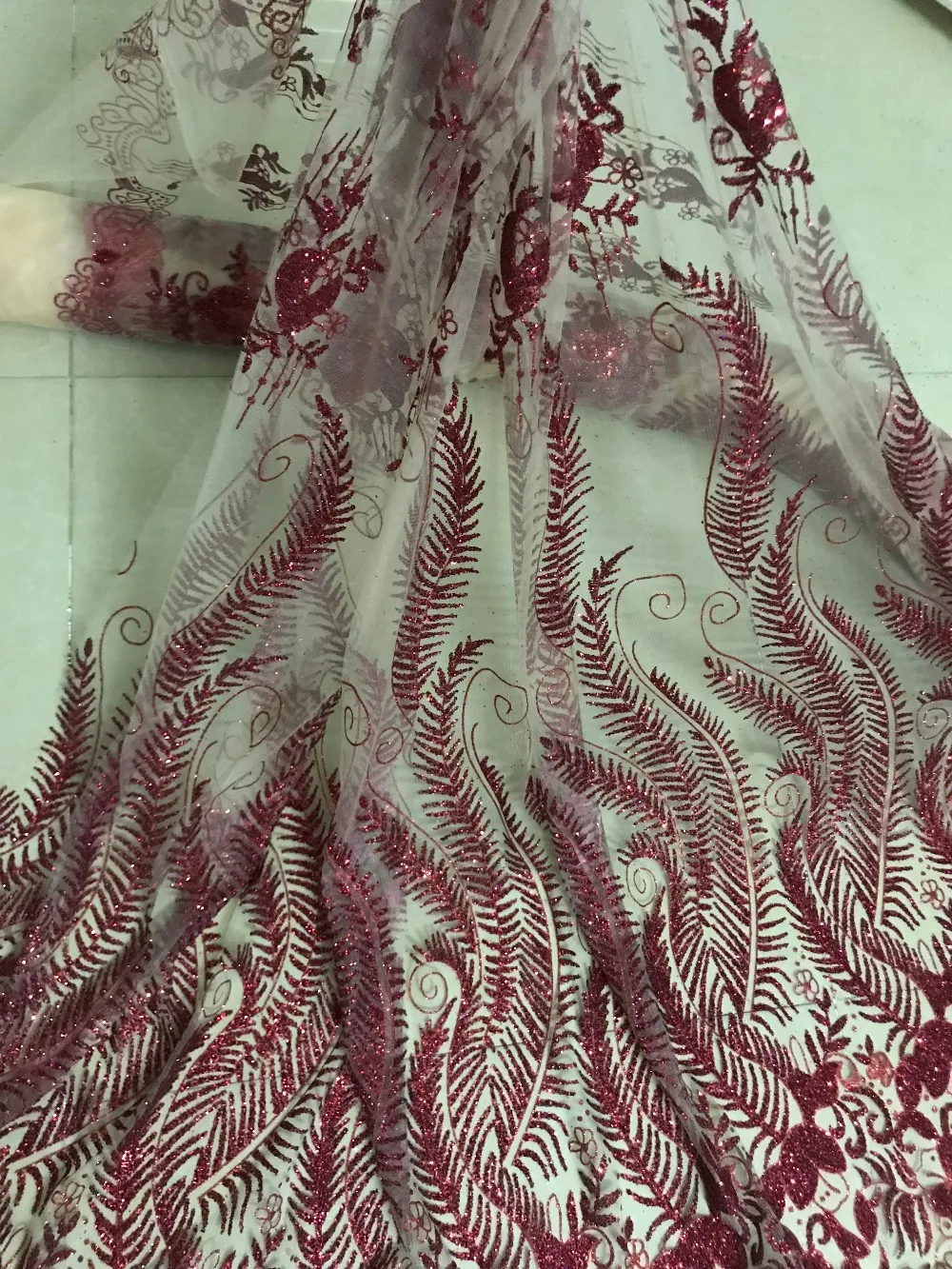 Новое прибытие Jolin-3.1319 французский чистая кружевная ткань с склеенным блеском