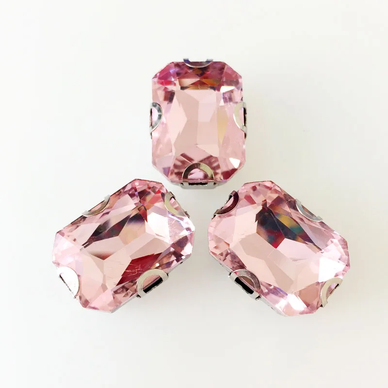 Розовый цвет Хрустальное стекло с плоской задней частью Свободные Стразы