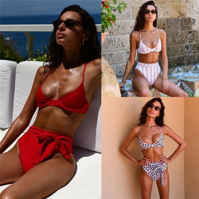 Сексуальный комплект бикини пуш-ап летний купальник женский купальный костюм