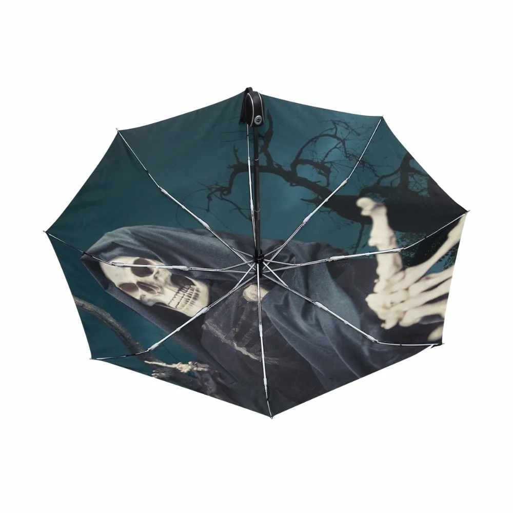 Мужские автоматические черный зонт Ангел Смерти 3 Складные Путешествия зонтик