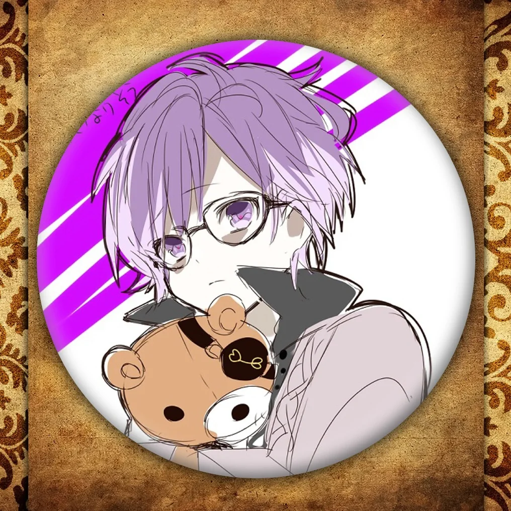 Короткая футболка с героями из японского аниме DIABOLIK LOVERS бейдж дисплеем модные