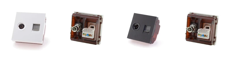 DIY PartsTV, Интернет, телефонные домкраты RJ45, RJ11 CAT5e, CAT3 розетка функциональная клавиша для модуля только белый/черный пластик