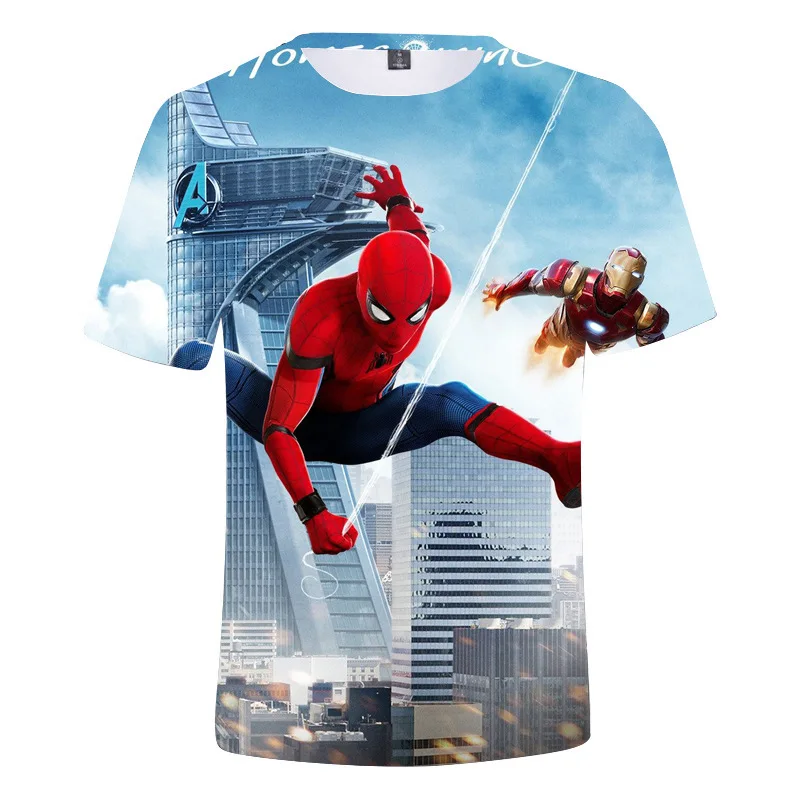 Летняя футболка с короткими рукавами для мальчиков и девочек повседневный