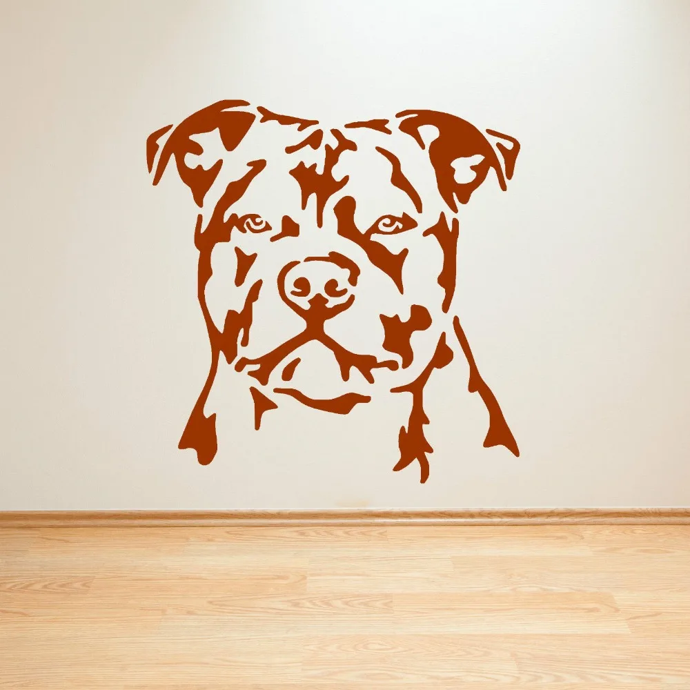 

Animal Dog Friend Staffordshire Bull Terrier Dog Vinyl wall art sticker Home Decor Sticker Animal Dog Room Wall Paper WY-57