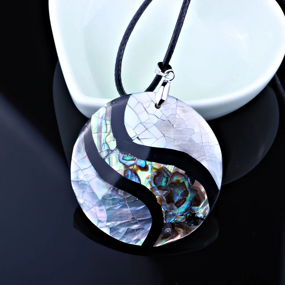 Ожерелье чокер ручной работы из натурального абалона круглой формы для женщин и