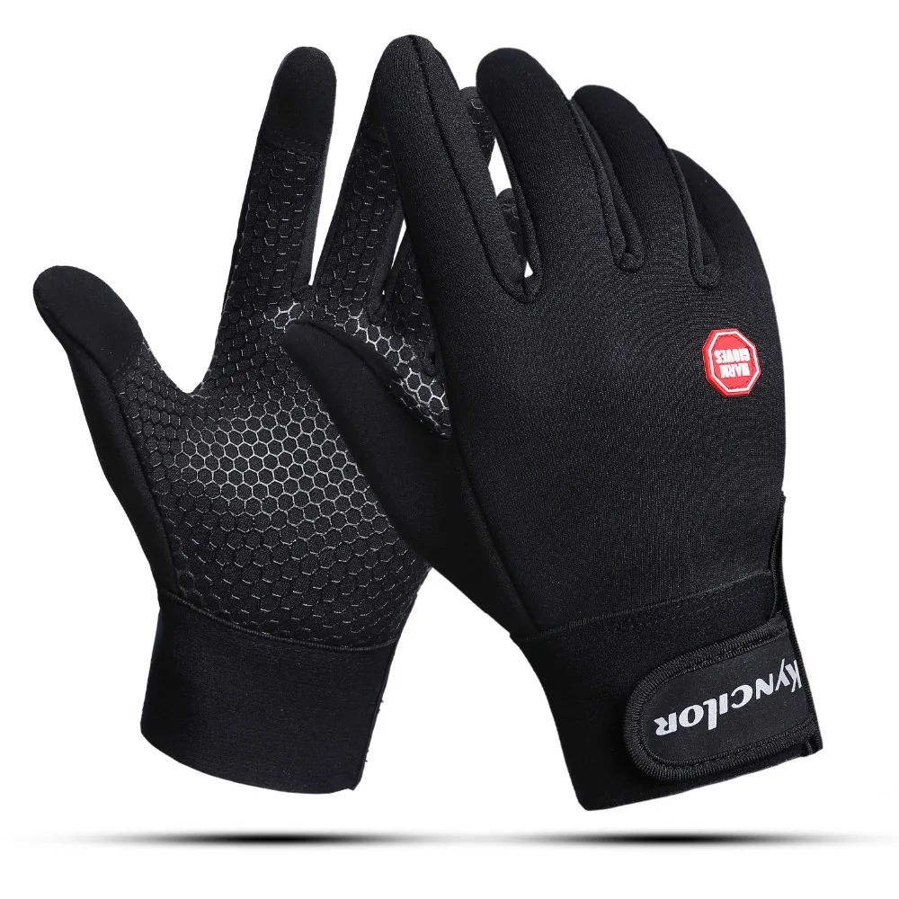 Gants de cyclisme d'hiver avec support de poignet écran tactile gants de vélo Sports de plein air anti-dérapant coupe-vent vélo gants complets