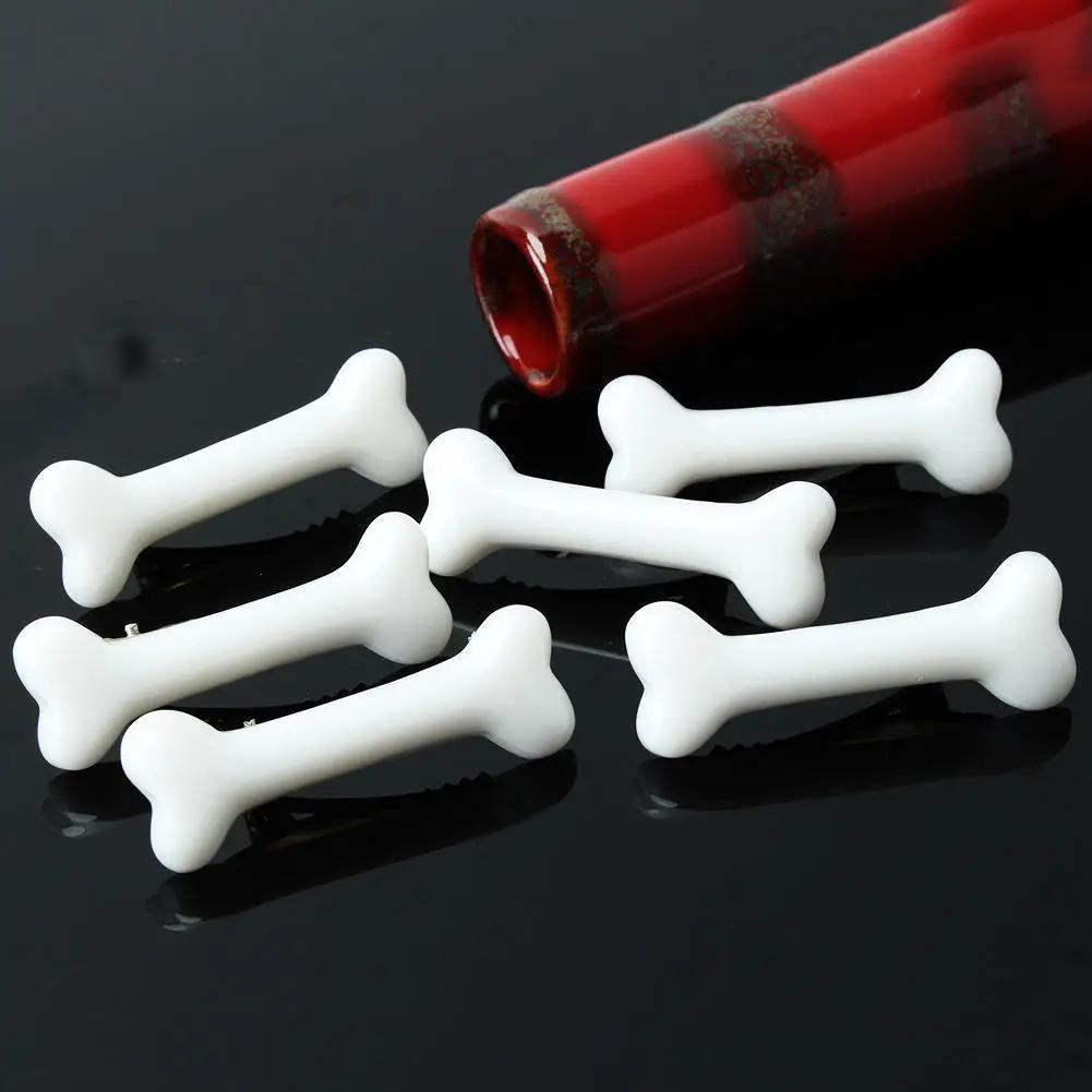 6 шт. женские заколки для волос девочек милые яркие с собачьими костями заколка