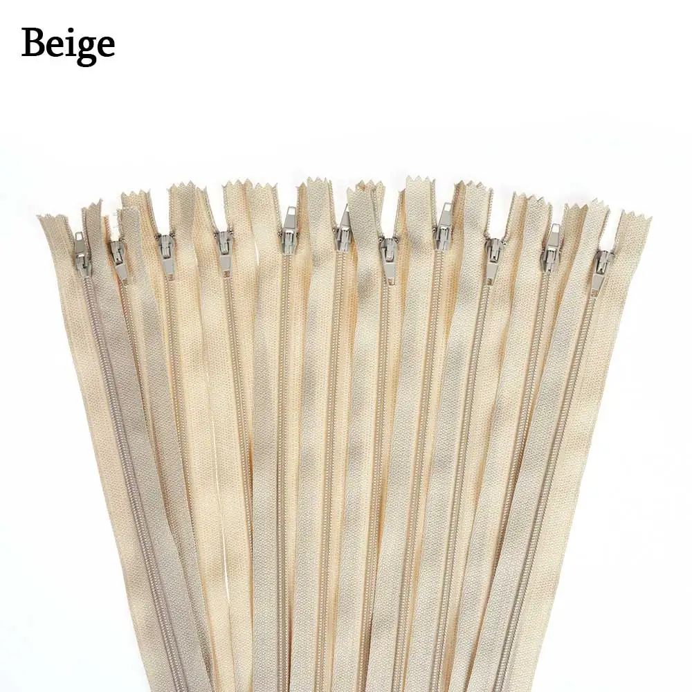 beige 10 шт./лот Высокое качество 20 см длина красочные нейлоновые молния портной одежды швейные изделия ручной работы DIY аксессуары 23 Цвета - Цвет: beige