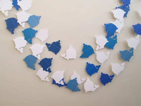 Бумажная гирлянда в виде Кита баннер блюз-киты морские темы для детского душа |