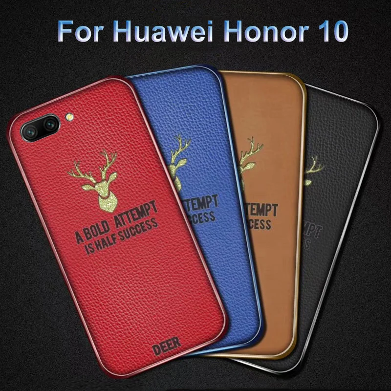 5 84 &quotдля Huawei Honor 10 кожаный мягкий чехол для COL AL10 блестящий с оленем|Бамперы| |