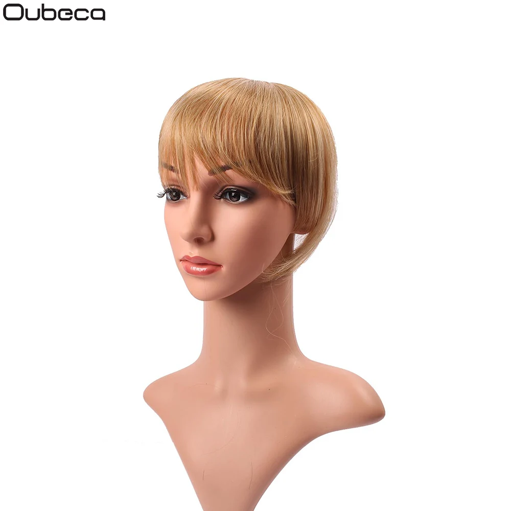 M27-613 Oubeca, заколка из синтетического волокна, тупые волосы, челка, топ для наращивания, прямые, аккуратные челки, искусственные волосы, бахрома с флисом, шиньон - Цвет: M27-613