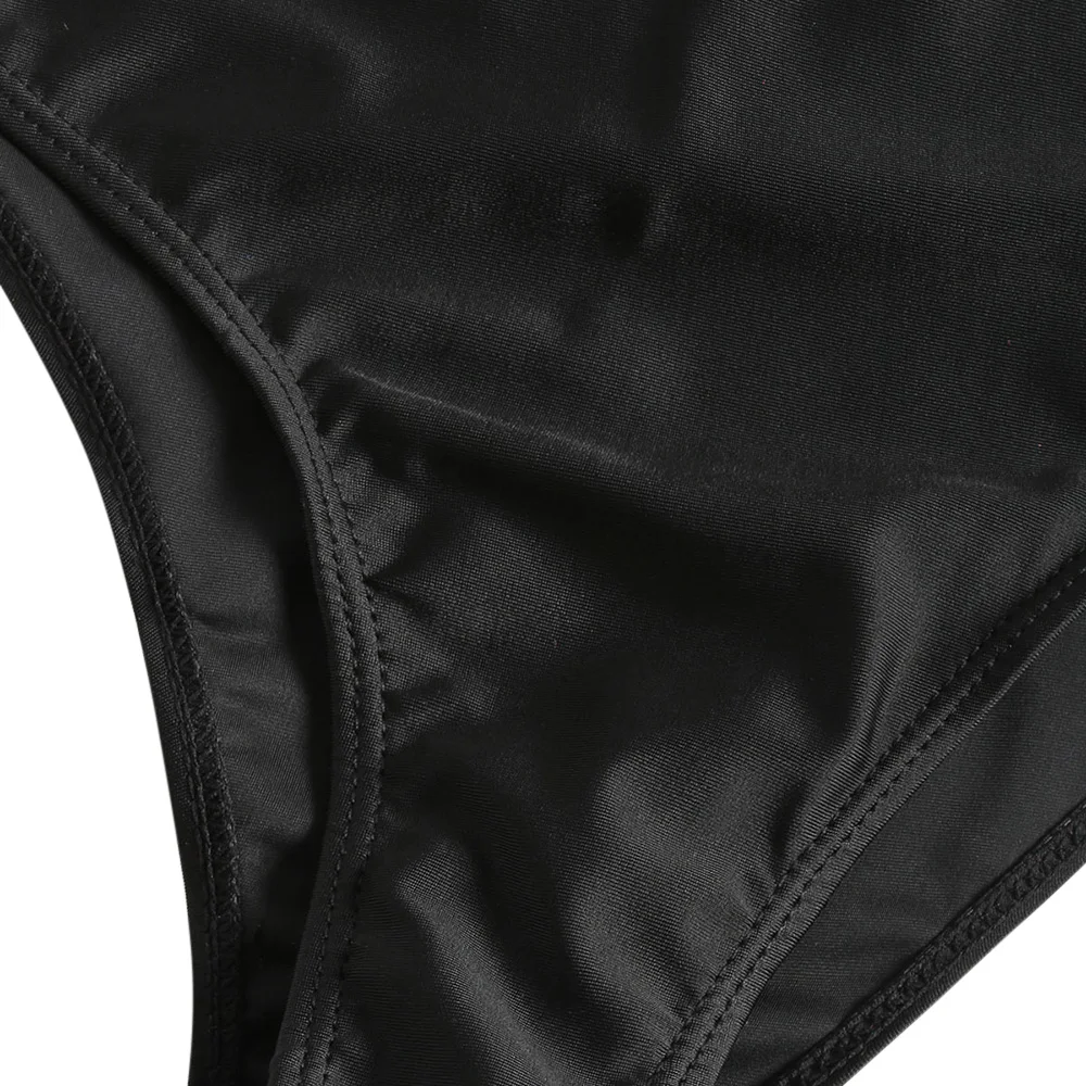 Женский купальник с рюшами ZAFUL Цельный высокой горловиной и оборками купальный