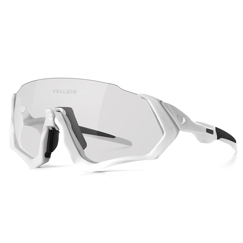 V white Profession Photochromic Cycling Flight Sunglasses Sports Cycling Mountain Bike Cycling Goggles Cycling Sunglasses UV400 Eyewear - Цвет: V white