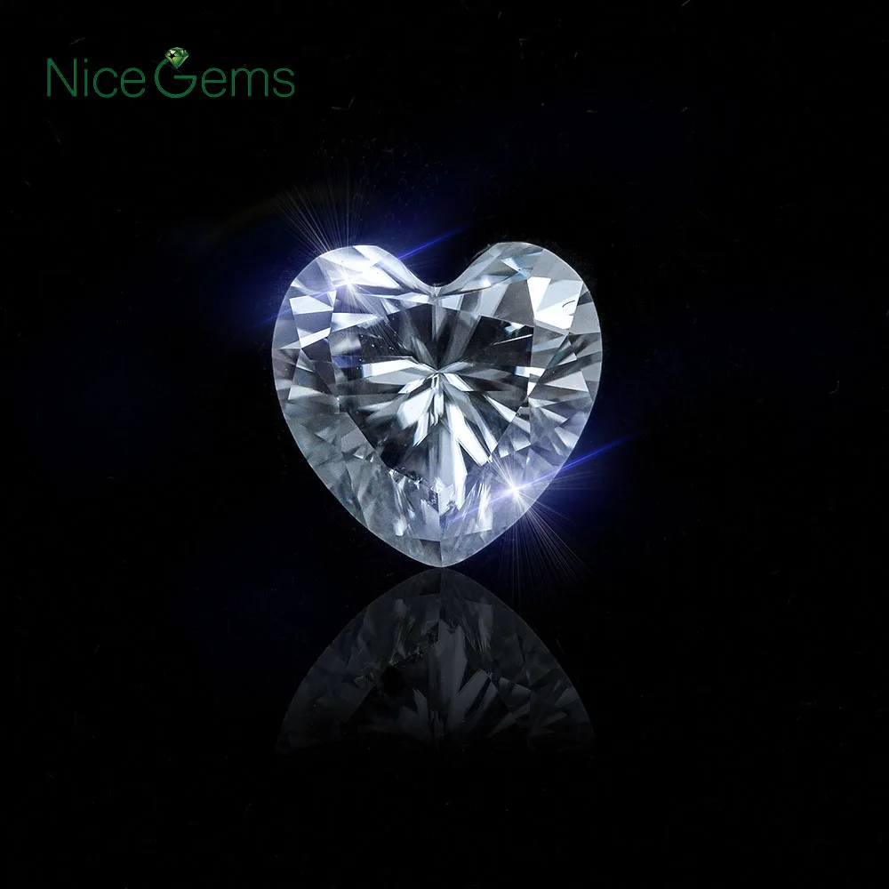 NiceGems 1 карат 6 5 мм D цвет сердца лаборатория разросший Moissanite алмаз свободный