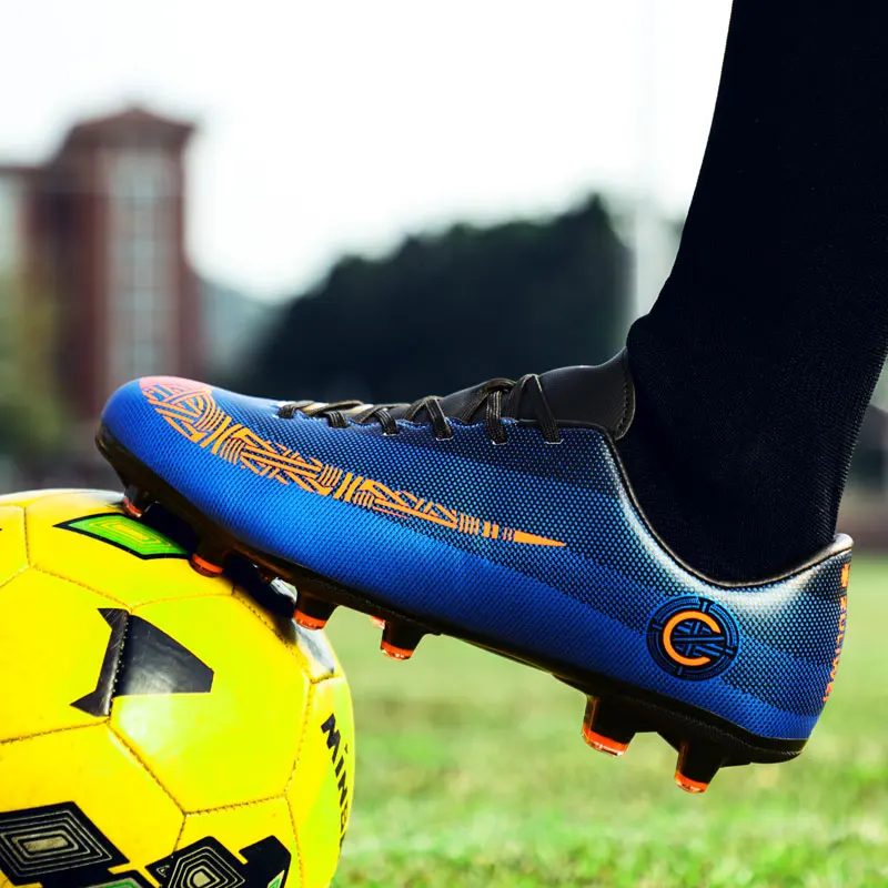 Оригинальные мужские футбольные бутсы тренировочные длинные шипы детские