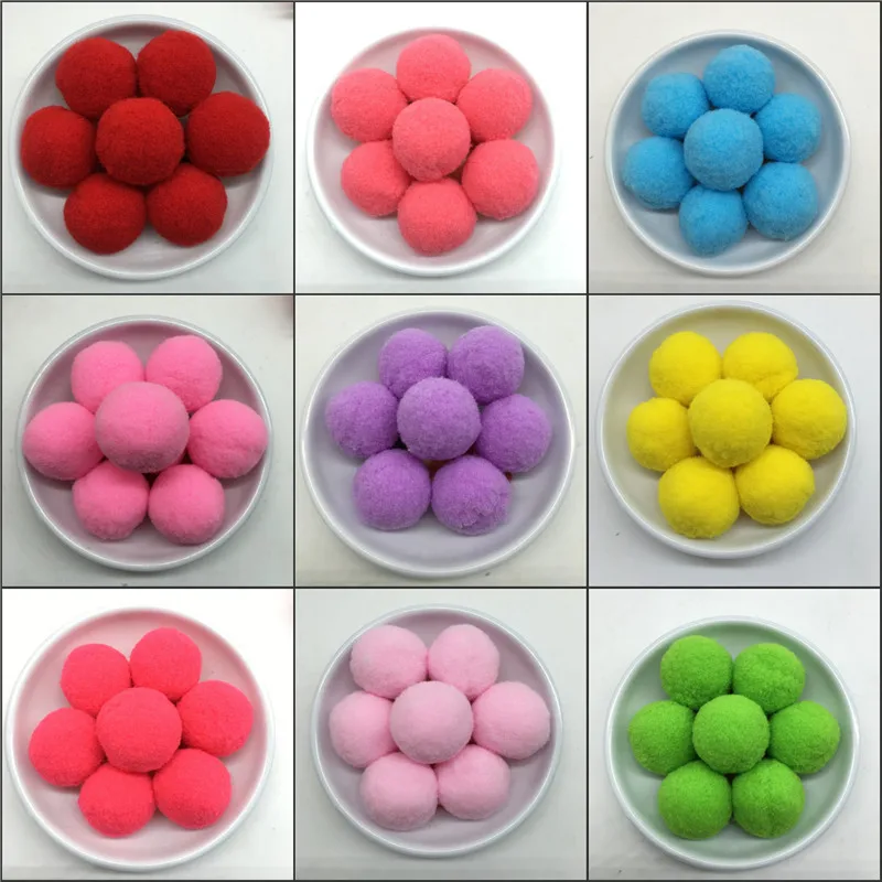 40 шт./лот диаметр 30 мм смешанные цвета кашемировые помпоны мягкие для поделок