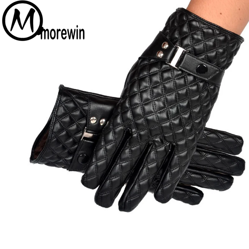 Мужские перчатки из искусственной кожи Morewin элегантные и теплые с сенсорным