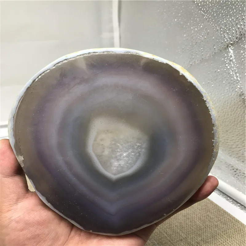 450-500gNatural полосчатый Агат кусочки кристалла Geode дисплей отличный узор | Дом и сад